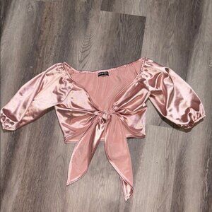 Elegant Pink Satin Women's Top